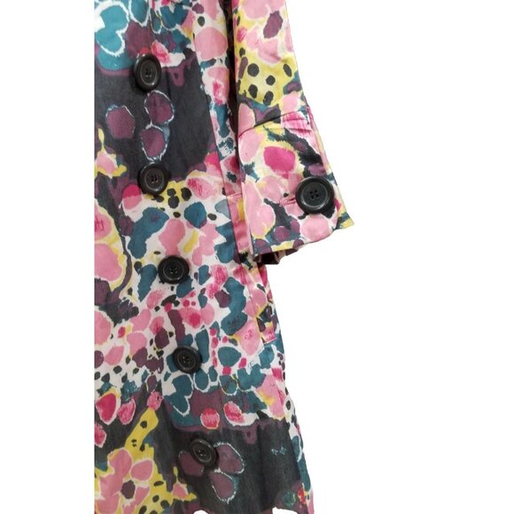 Vertigo Paris Women’s Multicolor Bubbles Trench Coat NWT XS - Picture 5 of 9